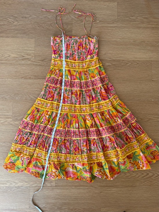 Farm Rio Mixed Fruits Paradise Cotton Midi Dress | Size Small - Picture 4 of 15